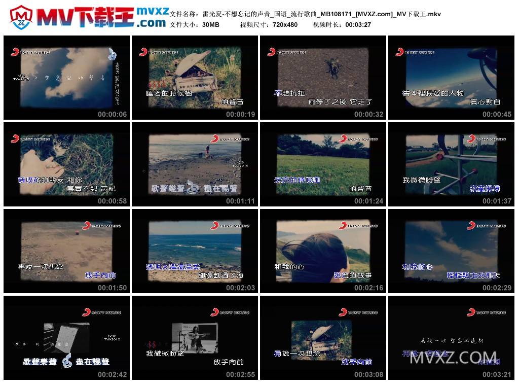 雷光夏-不想忘记的声音_国语_流行歌曲_MB108171